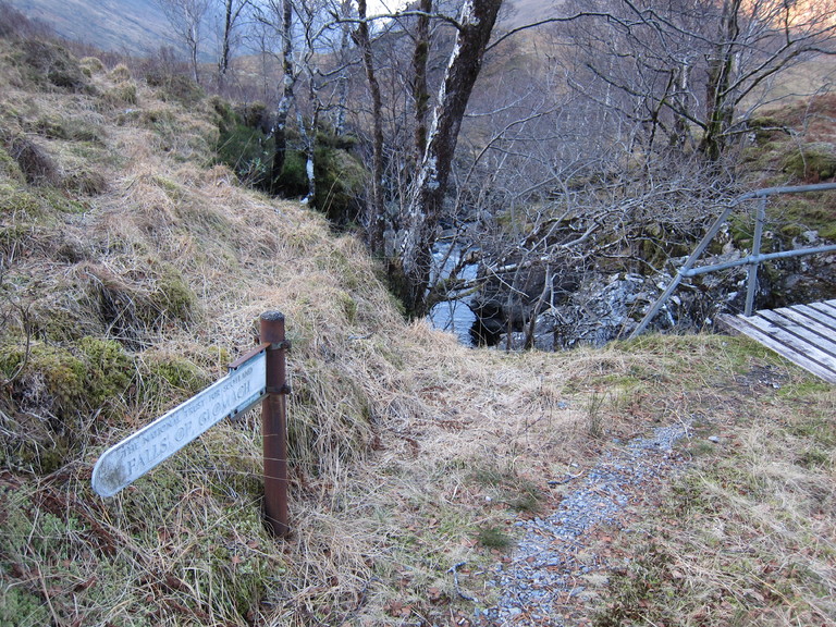 A signpost for the Falls of Glomach 

